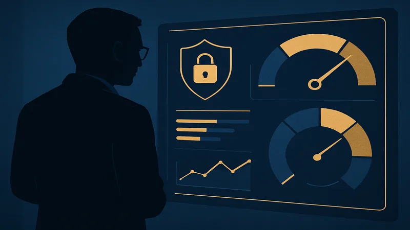 Professionista che monitora dashboard di cybersecurity NIS2 - CEO AI