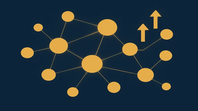 Rete di connessioni prospect B2B su mappa AI - CEO AI